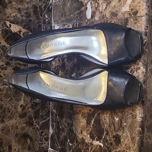 Rampage peep toe black heels